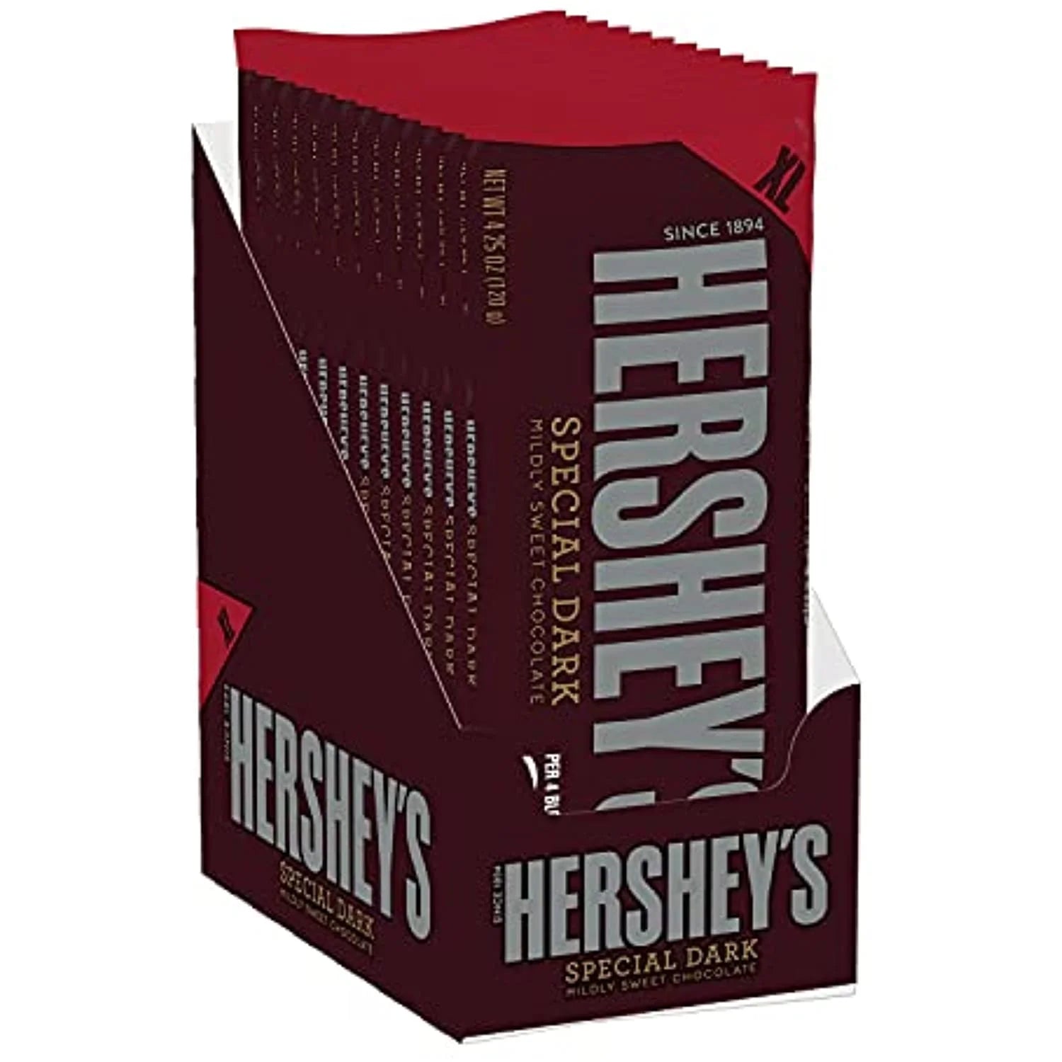 Dark Chocolate Bulk Candy, Individually Wrapped, 4.25 Oz Bars (12 Count) E1010
