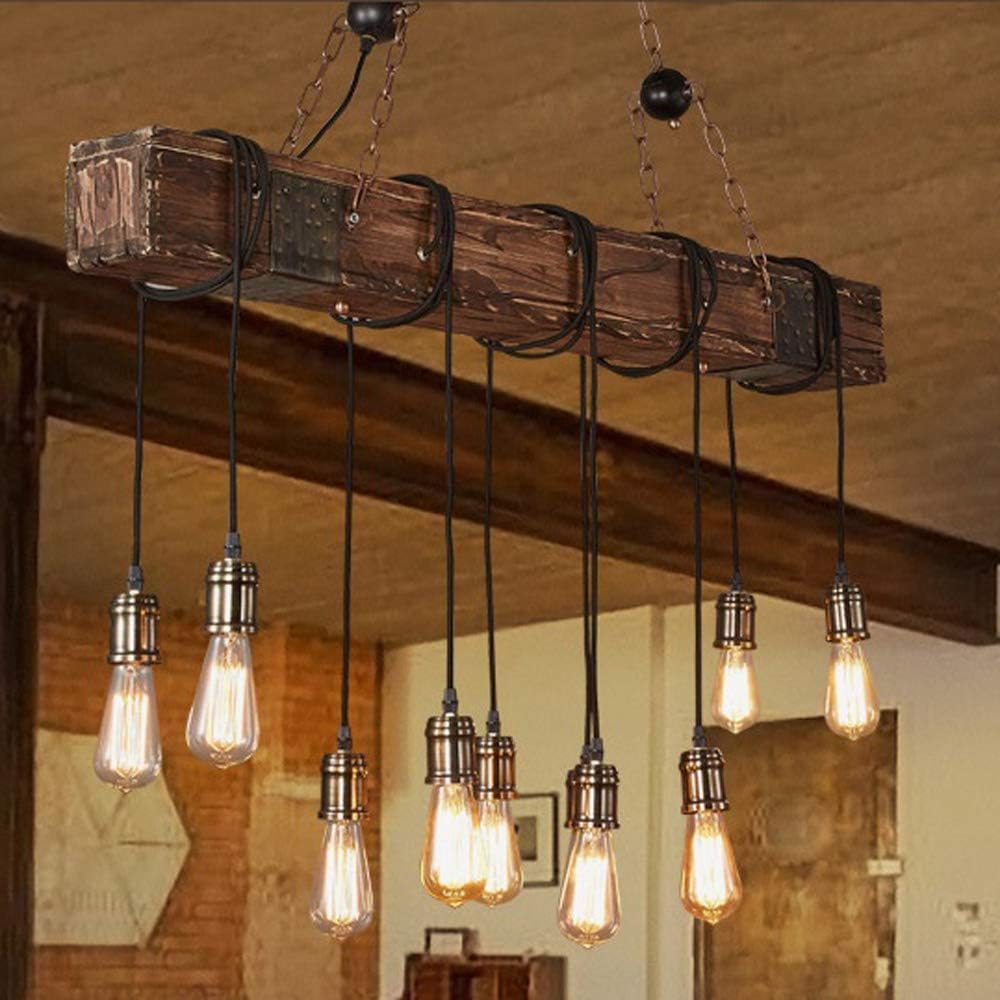 Rustic Industrial 10 Light 46in Chandelier J932366