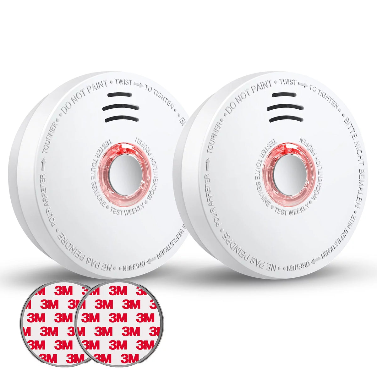 2 Pack 9V Battery Operated Photoelectric Smoke Alarm Y821