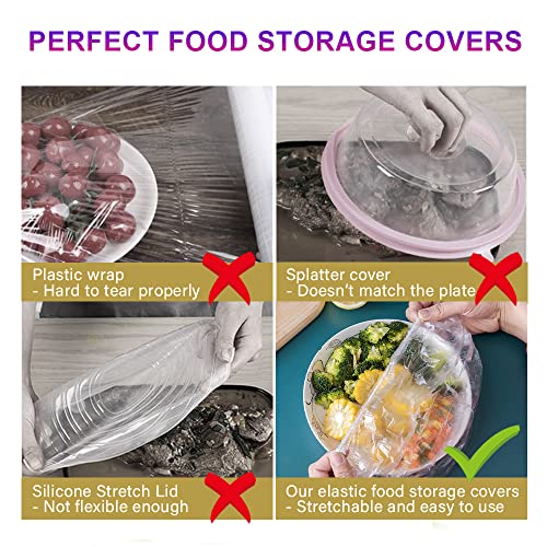 200PCS Reusable Elastic Plastic Bowl Covers S304843