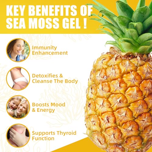 12 OZ Organic Sea Moss Gel Strawberry Banana Flavor I3685