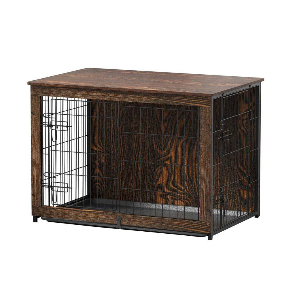 Wooden Dog Crate Furniture with Cushion and Tray C4961