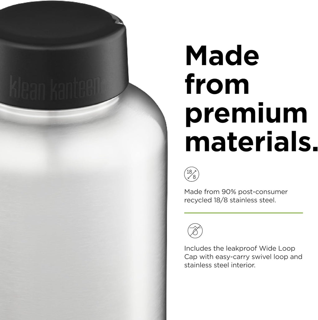 64oz Brushed Stainless Steel Water Bottle W498959