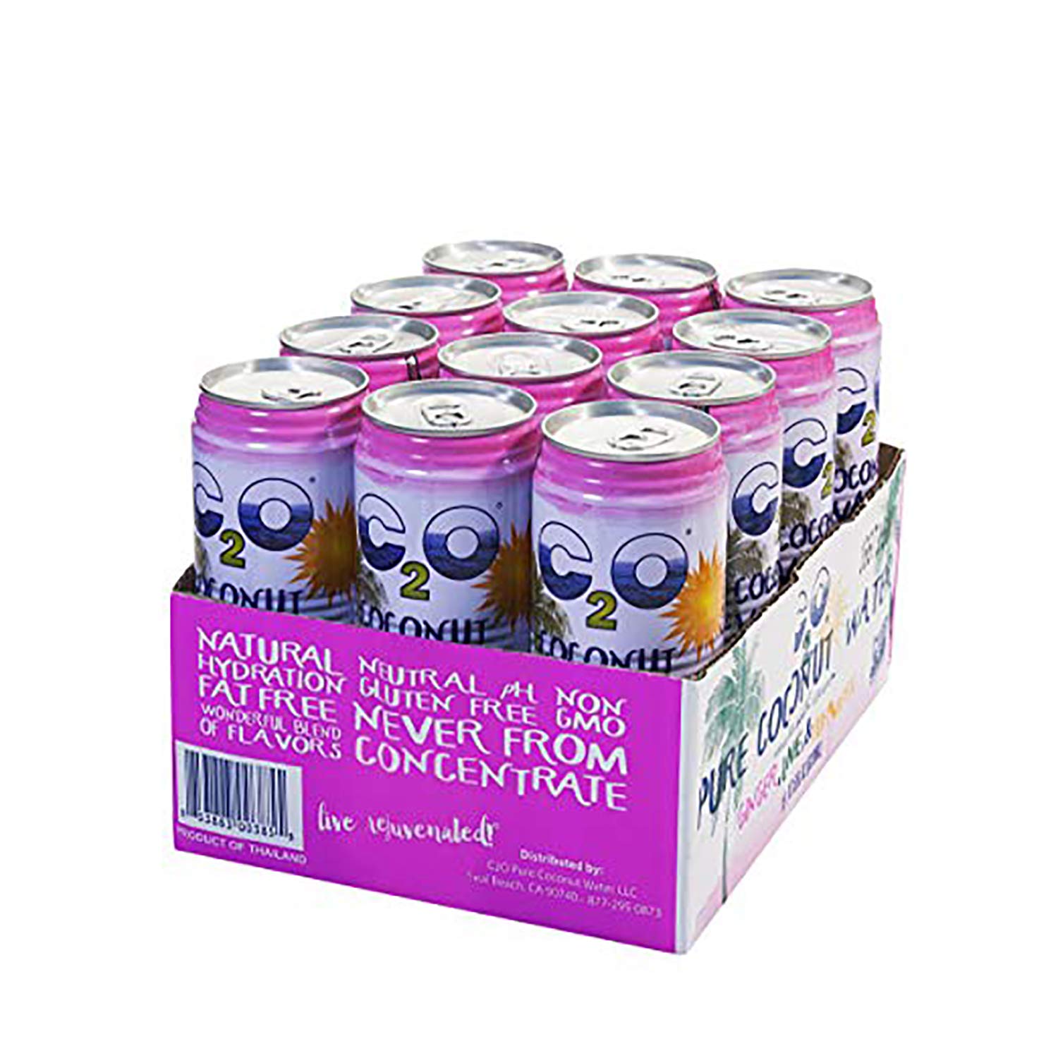 Pure Coconut Water with Ginger, Lime & Turmeric, 17.5 FL OZ (Pack of 12) S627988