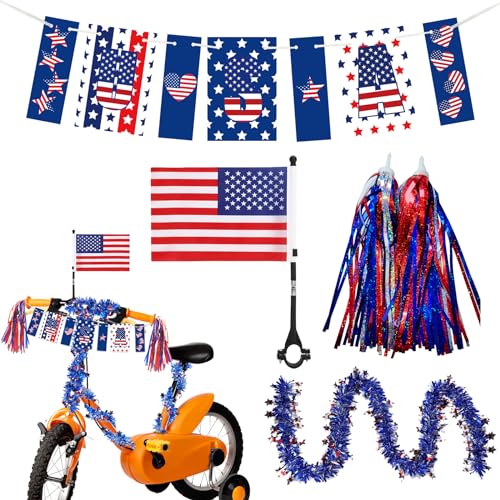 American Flag Bike Decorations with Ribbon Streamers S3134