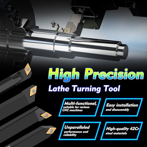 21Pcs 3/8'' 10mm Shank Carbide Turning Tool Set with 14Pcs Inserts W293330