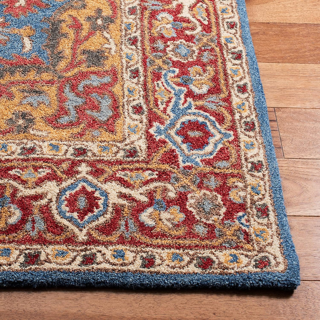 8' x 10' Red Blue Handmade Traditional Oriental Wool Area Rug G28158