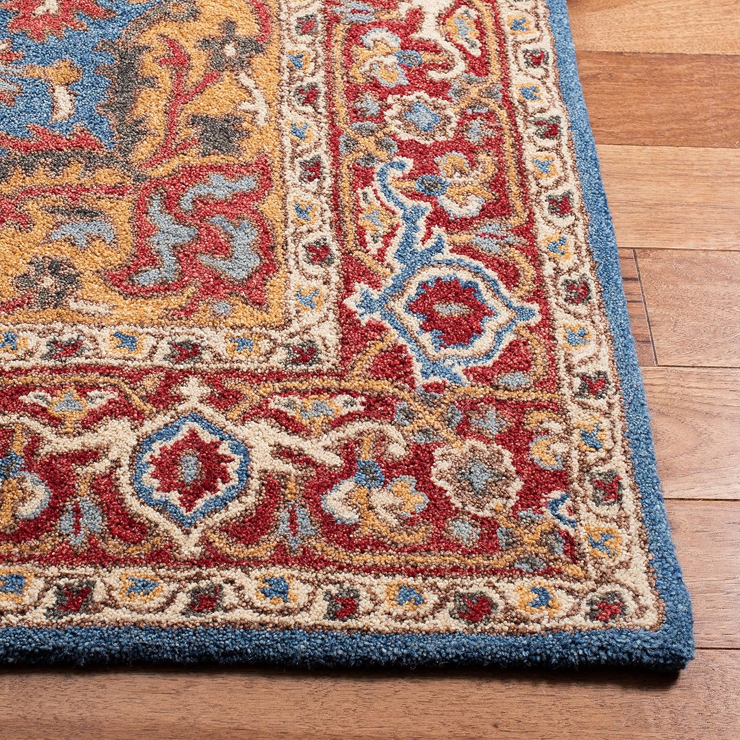 8' x 10' Red Blue Handmade Traditional Oriental Wool Area Rug G28158