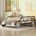 Black Race Car Bed with Rails and Wheels H161366