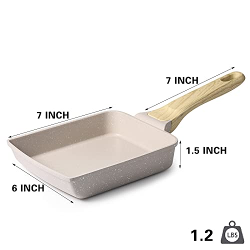 Nonstick Granite Omelette Pan with Spatula, 6" x 7" (Grey) T142142