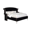 Queen Tufted Upholstered Bed Black V538