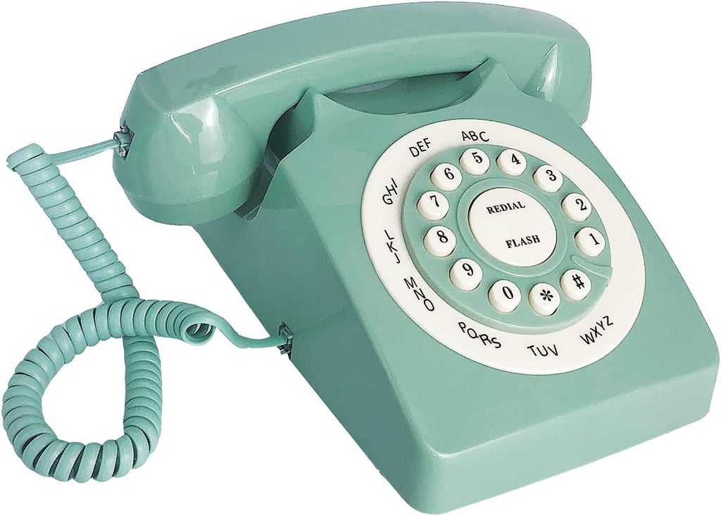 Green Classic Rotary Corded Desk Phone B8376