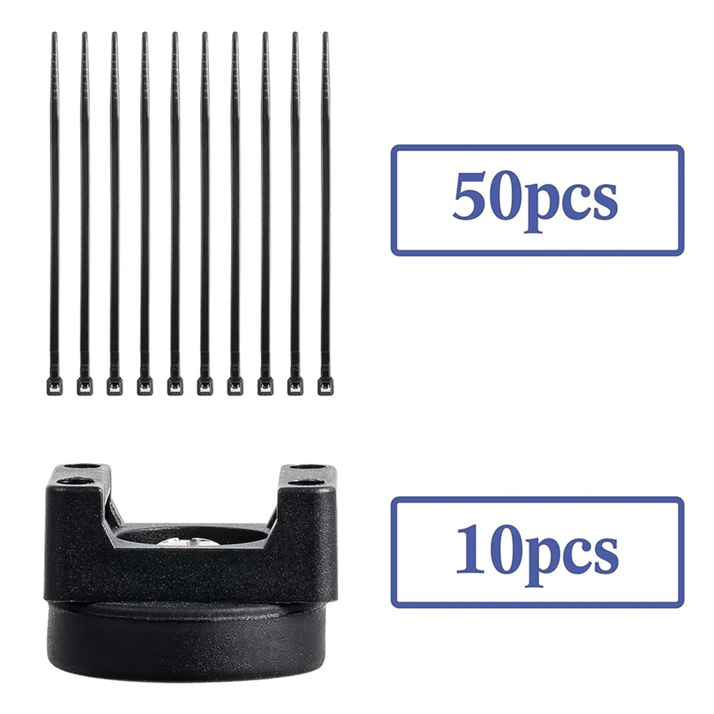 Black Magnetic Cable Holder with 10 Magnetic Bases and 50 Nylon Zip Ties Z269