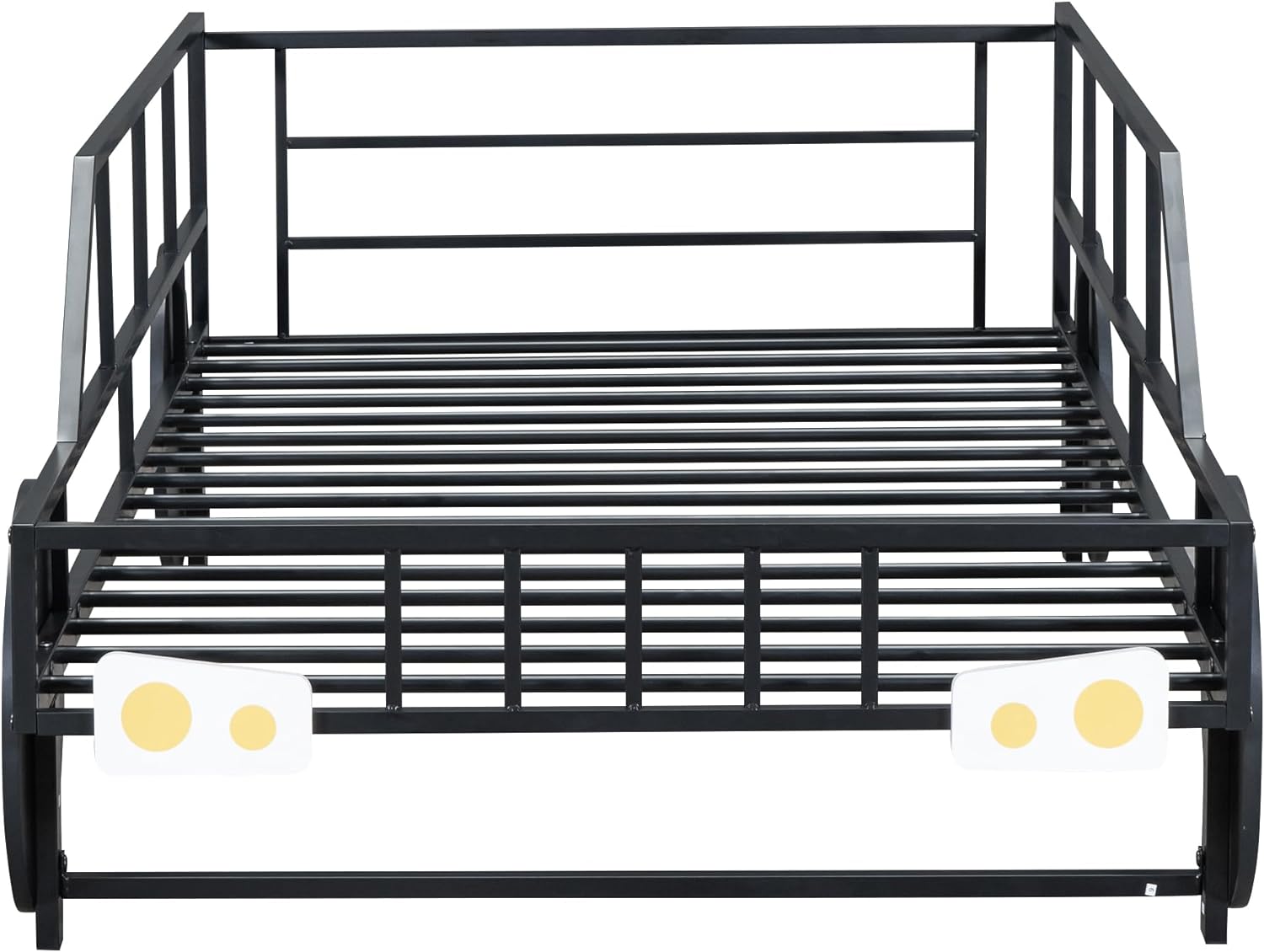 Black Race Car Bed with Rails and Wheels H161366
