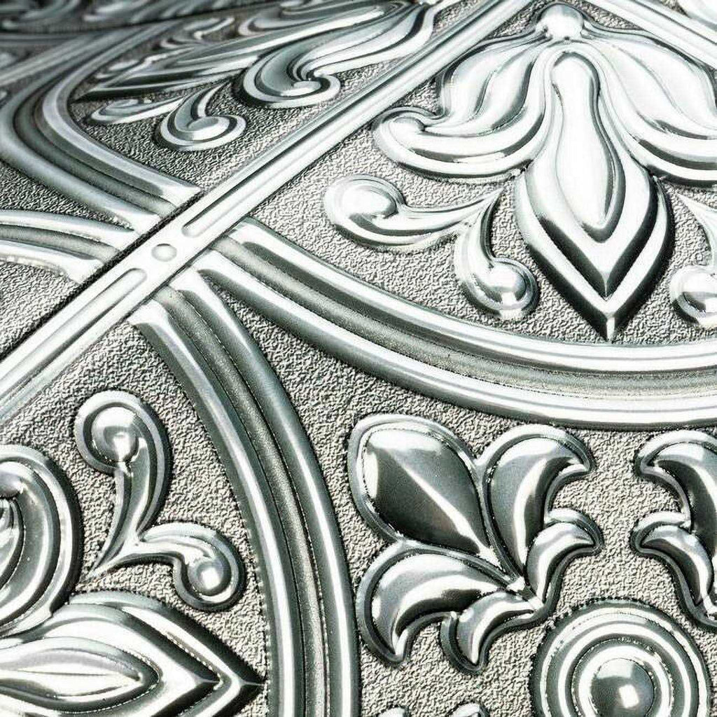 Silver Tin Peel and Stick Tile Backsplash H51181