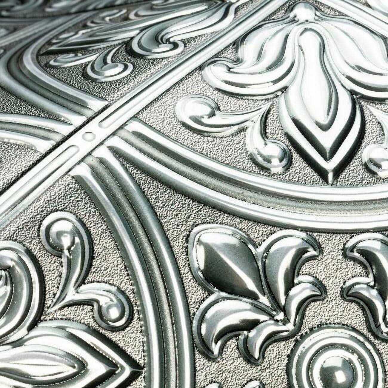 Silver Tin Peel and Stick Tile Backsplash H51181