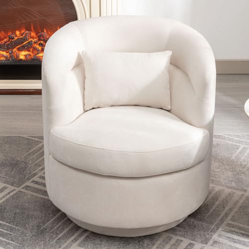 Grey Swivel Barrel Chair with Pillow G6965