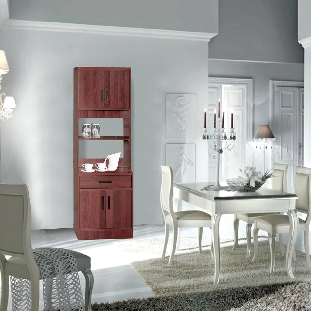 Tall Wooden Kitchen Pantry In Mahogany I3805