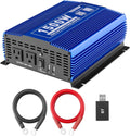 1500W Pure Sine Wave Power Inverter 12V DC to 110V AC Car Inverter with Bluetooth and 2AC Outlets & USB Port L78693
