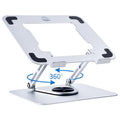Adjustable Aluminum Alloy Laptop Stand with 360° Rotating Base (Gray) D750358
