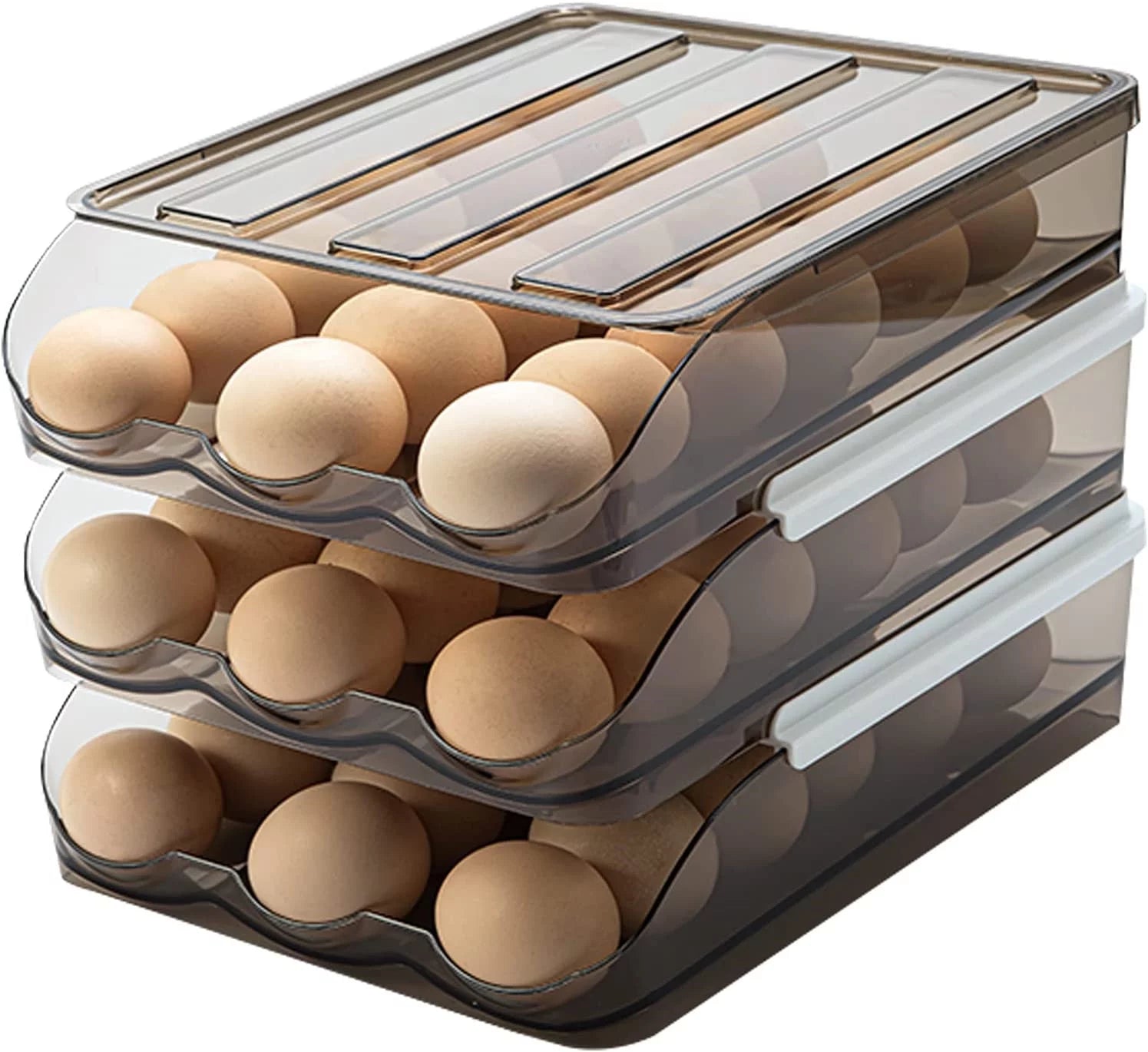 Crystal Gray Plastic Egg Storage Container (3 Layers) N113458