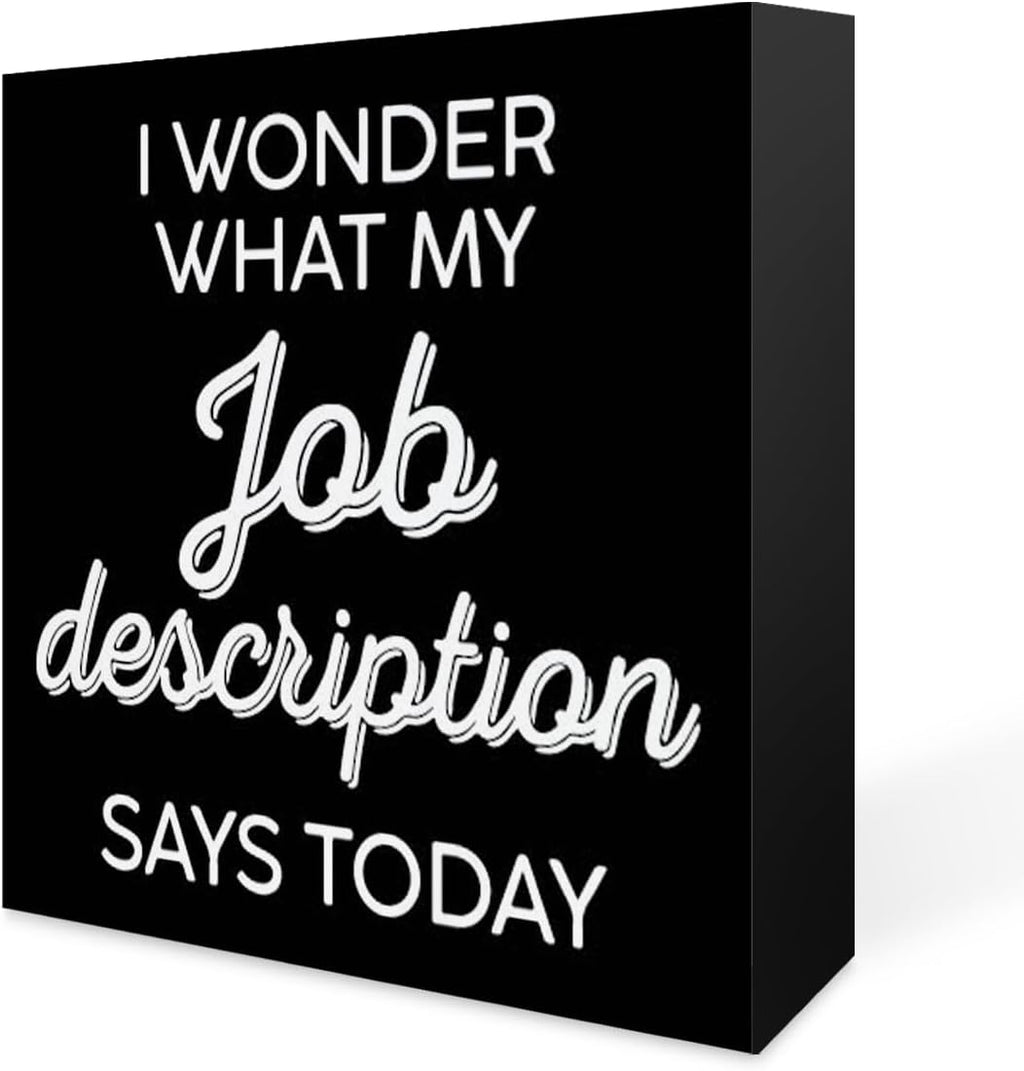 Black Wooden Box Sign Desk Decor R2105
