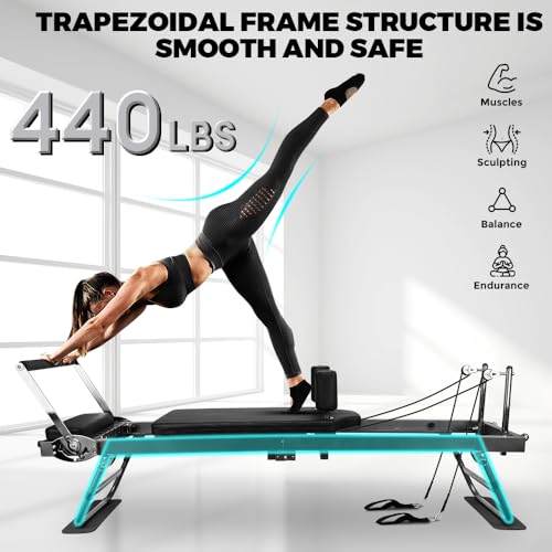 Gray Foldable Pilates Reformer R6058