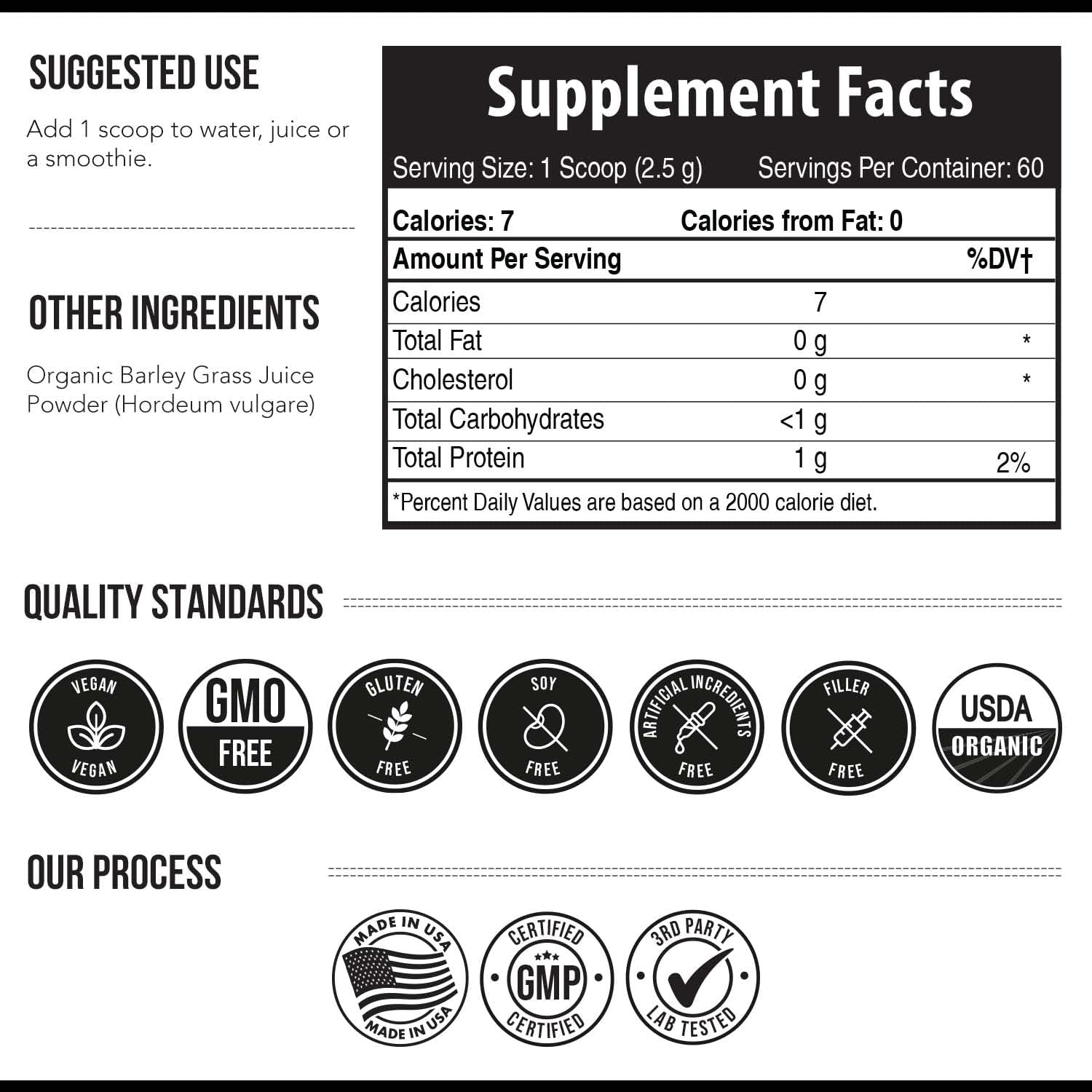 Organic Barley Grass Juice Powder, Cold-Pressed, CO2 Dried, Gluten Free, Vegan, 5.3 oz R457543