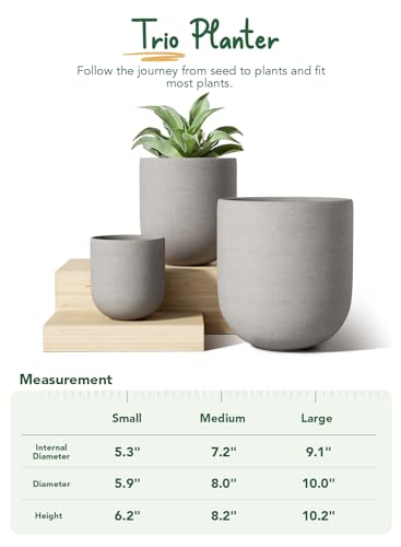 White Ceramic Plant Pots Set of 3 I223
