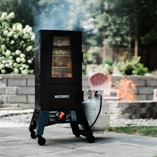 40-inch Propane Gas Vertical BBQ Smoker with Analog Temperature Control in Black X252623