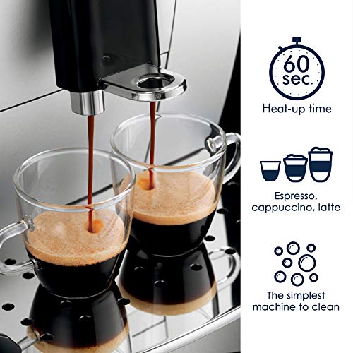 Fully Automatic Espresso Machine, Silver and Black H927