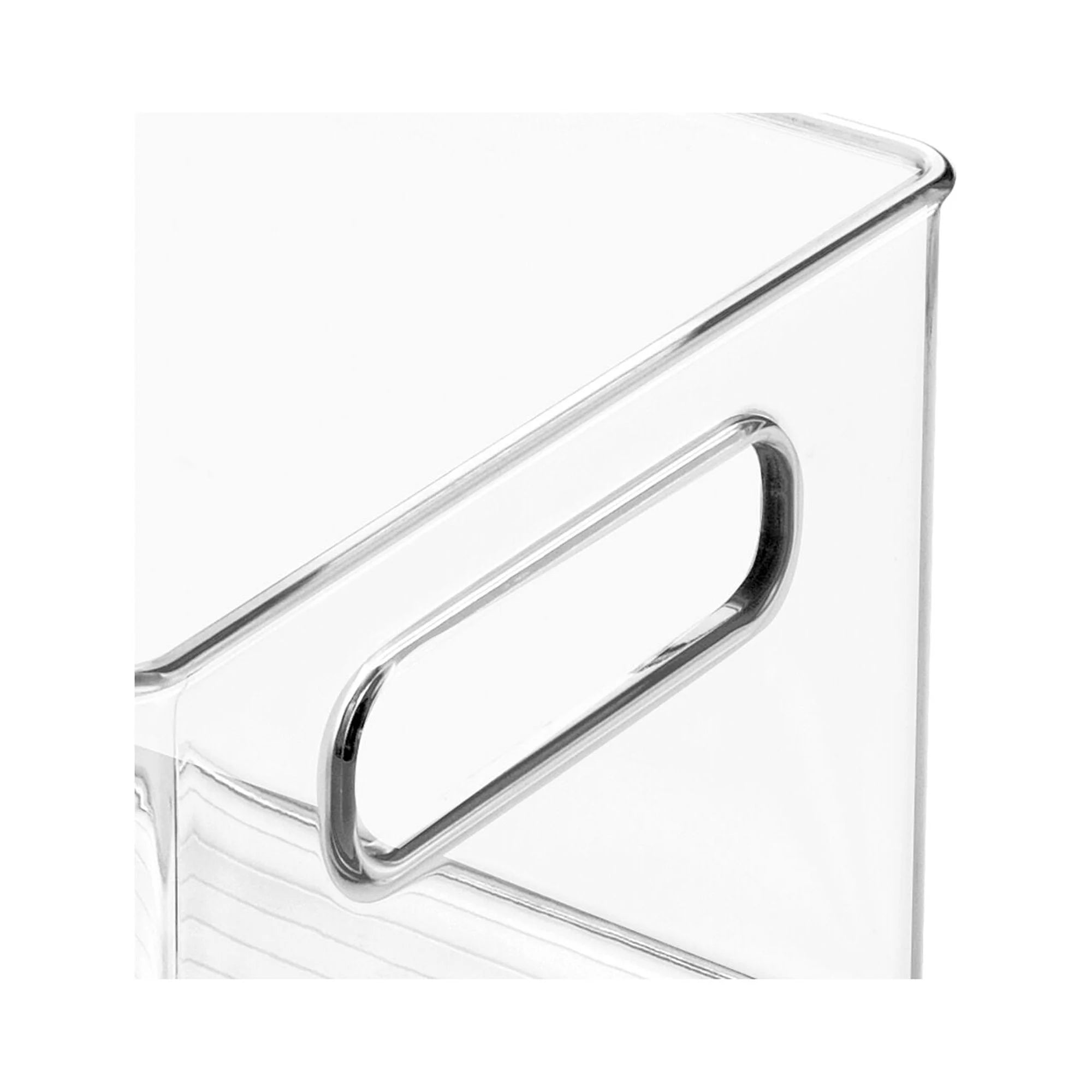 Large Deep Plastic Storage Organizer Bin with Handles, Clear M10652