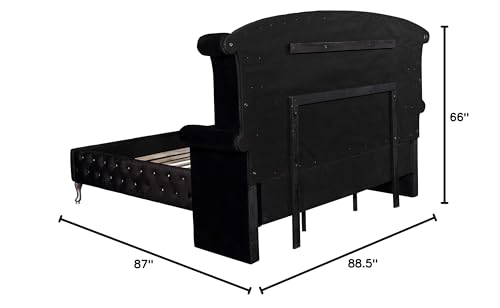 Queen Tufted Upholstered Bed Black V538