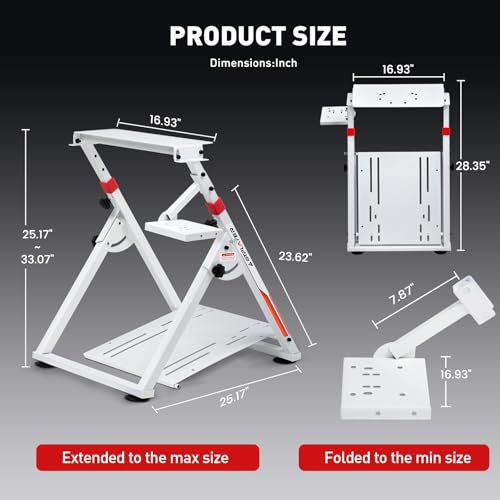 Black Sim Racing Wheel Stand with Shifter Mount O872619