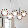 Black Metal 5 Light Rectangular Chandelier C889