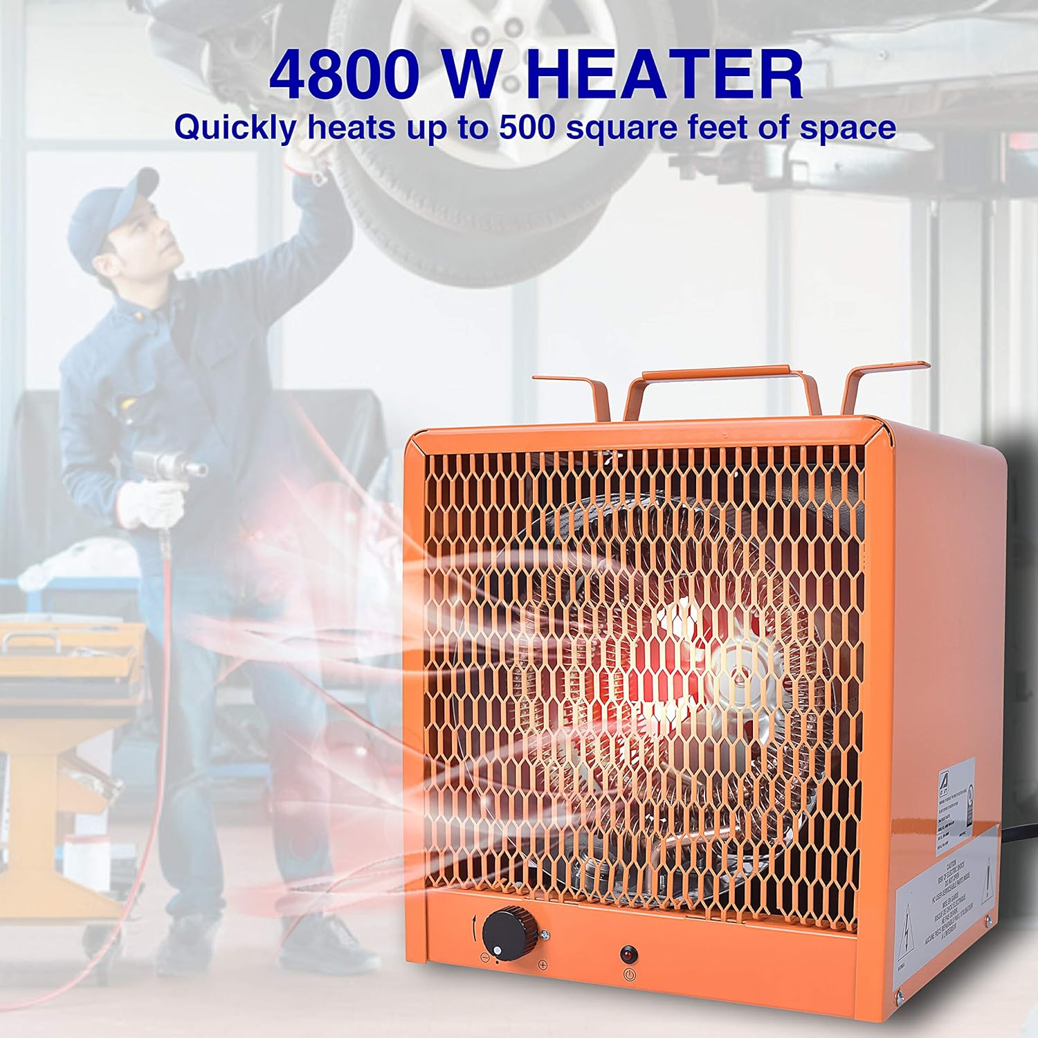 240 Volt 4800 Watt Portable Electric Heater with Thermostat Control K196