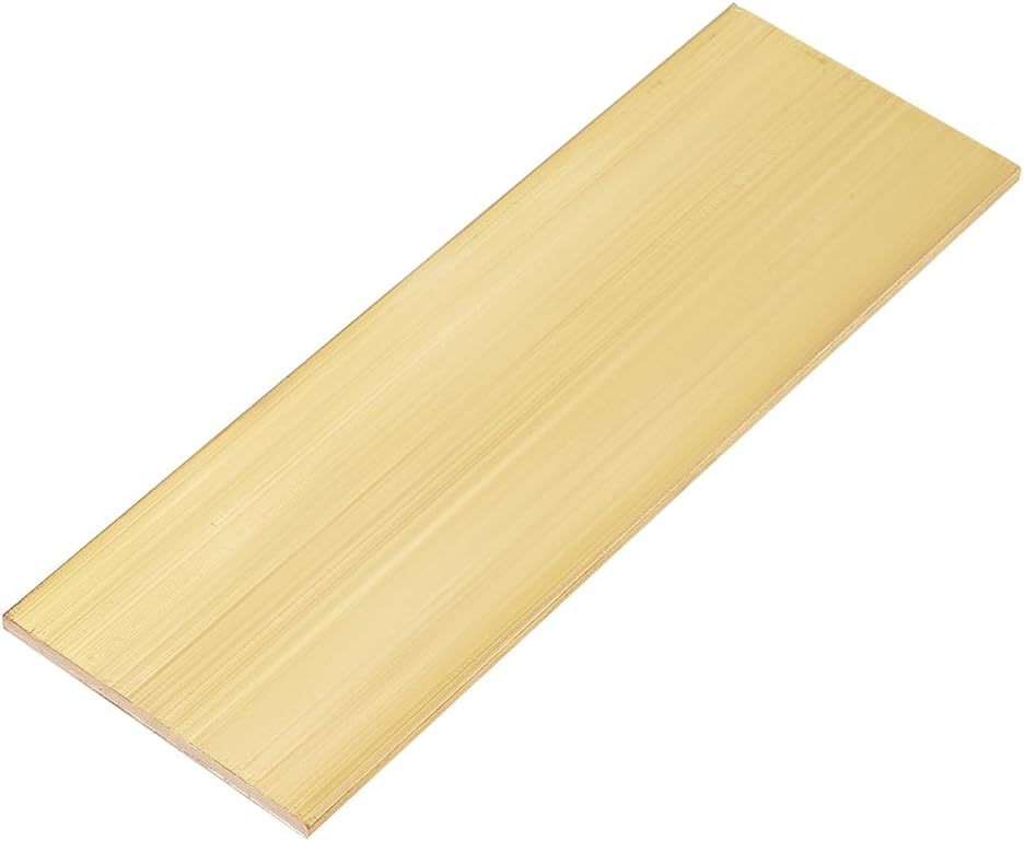 Rectangle Brass Sheet 6 Inch Length x 2 Inch Width x 1/8 Inch Thick Gold D996895