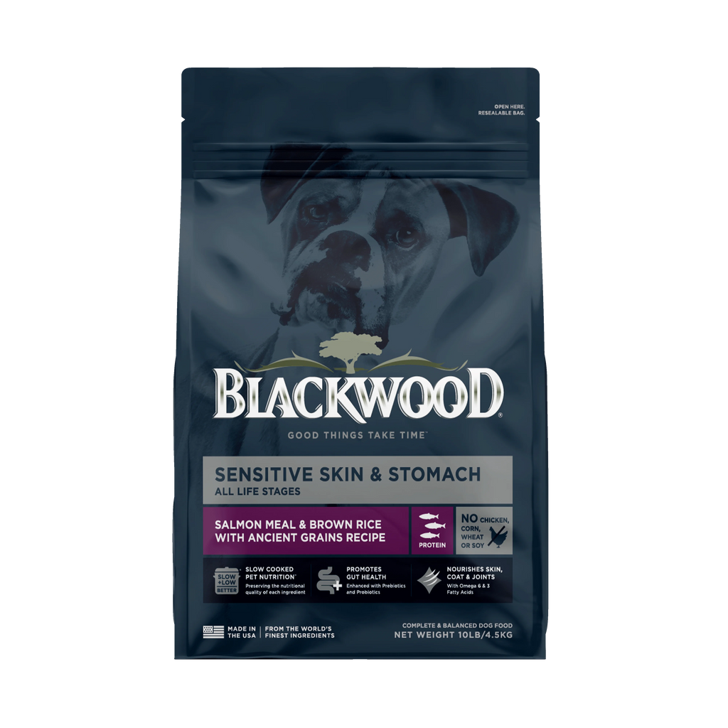 Blackwood Dry Dog Food Sensitive Skin & Stomach Salmon Meal with Ancient Grains 10 lb. A7783