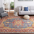 8' x 10' Red Blue Handmade Traditional Oriental Wool Area Rug G28158