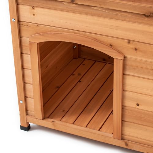 Outdoor Wooden Dog House with Wooden Floor (34" W x 25" D x 23" H) N68871