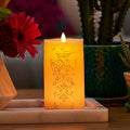 Ivory 3" x 6.5" Moving Flame LED Pillar Candle Q35956