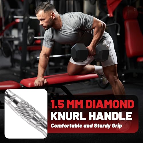 60-550lb Rubber Coated Hex Dumbbell Set with Rack Y455694