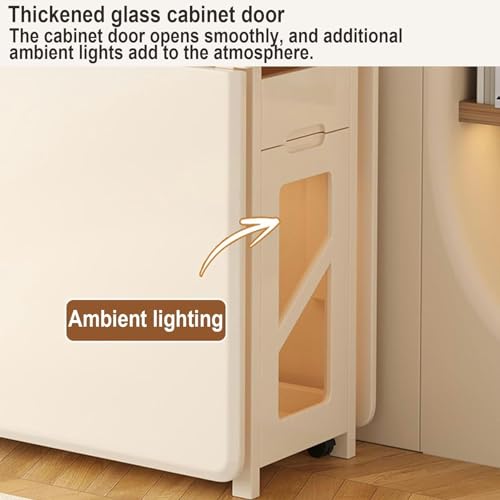 White Folding Dining Table with 4 Brake Wheels, Drawers, Storage Cabinet, 140CM Y375810