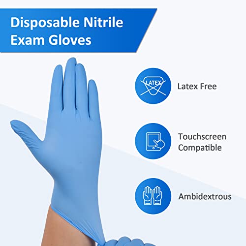 Blue Nitrile Exam Gloves, 4 mil, Powder-Free, Latex-Free, Non-Sterile S939