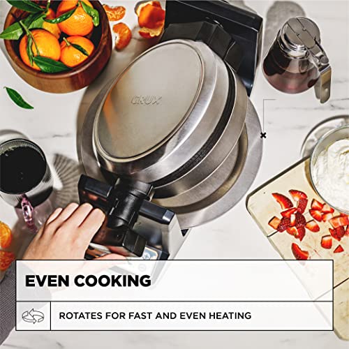 Double Rotating Belgian Waffle Maker with Nonstick Copper Plates Q9275