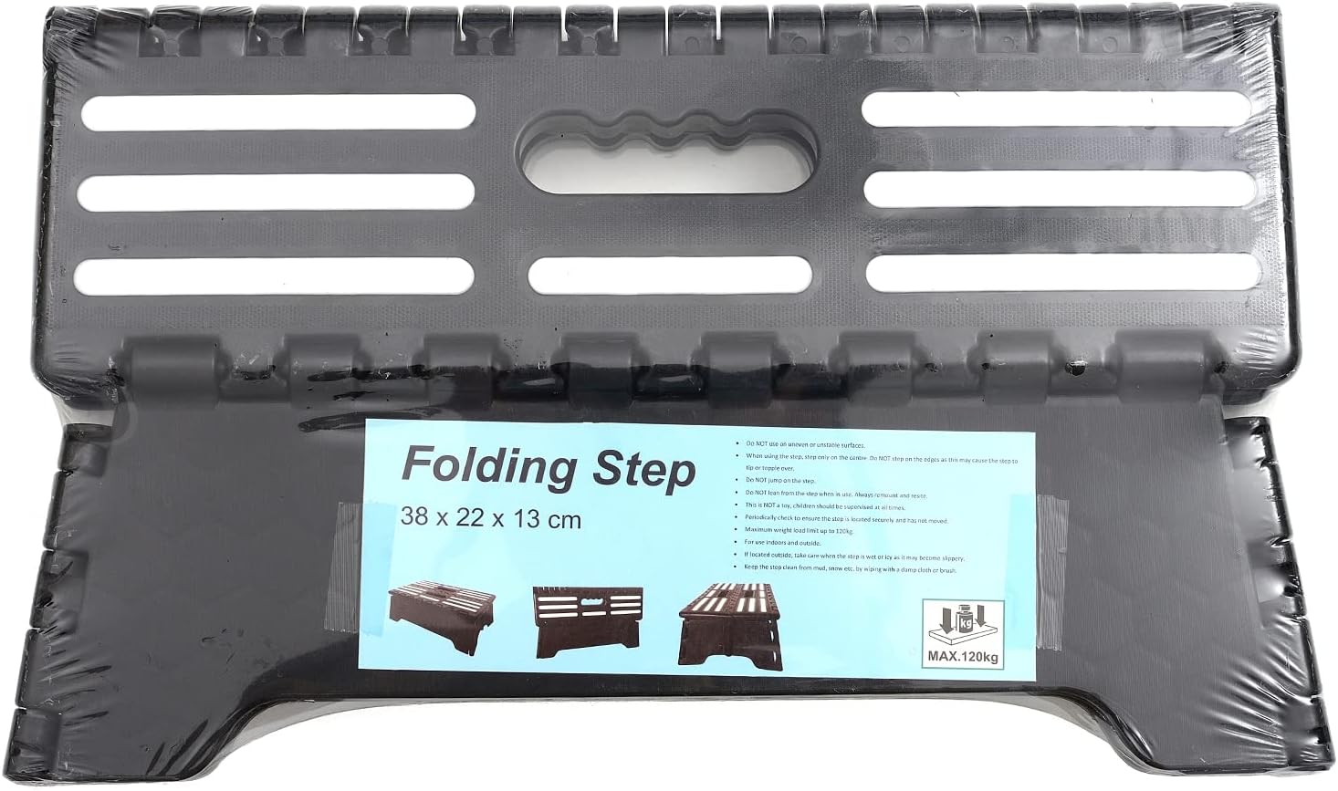 5 inch Lightweight Anti-Skid Folding Step Stool Black J805739