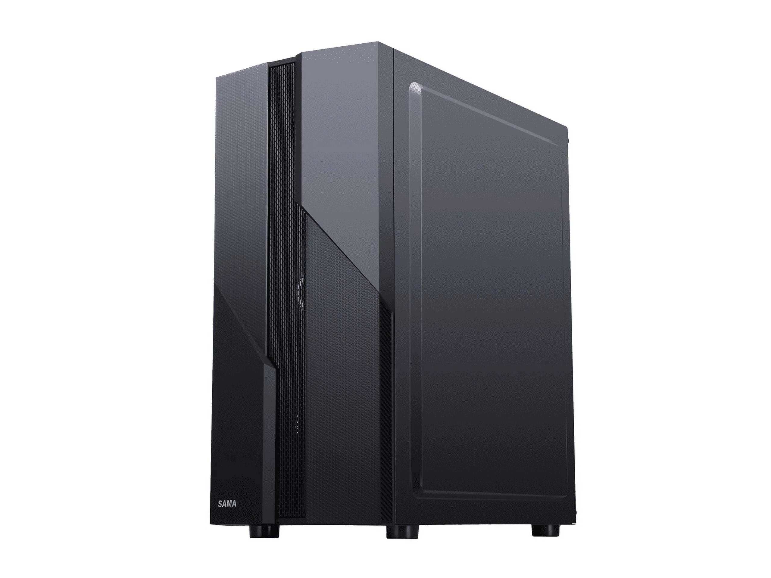 Black USB3.0 Steel Tempered Glass ATX Mid Tower Computer Case with Tempered Glass Panel and 4 x 120mm Fans X18347