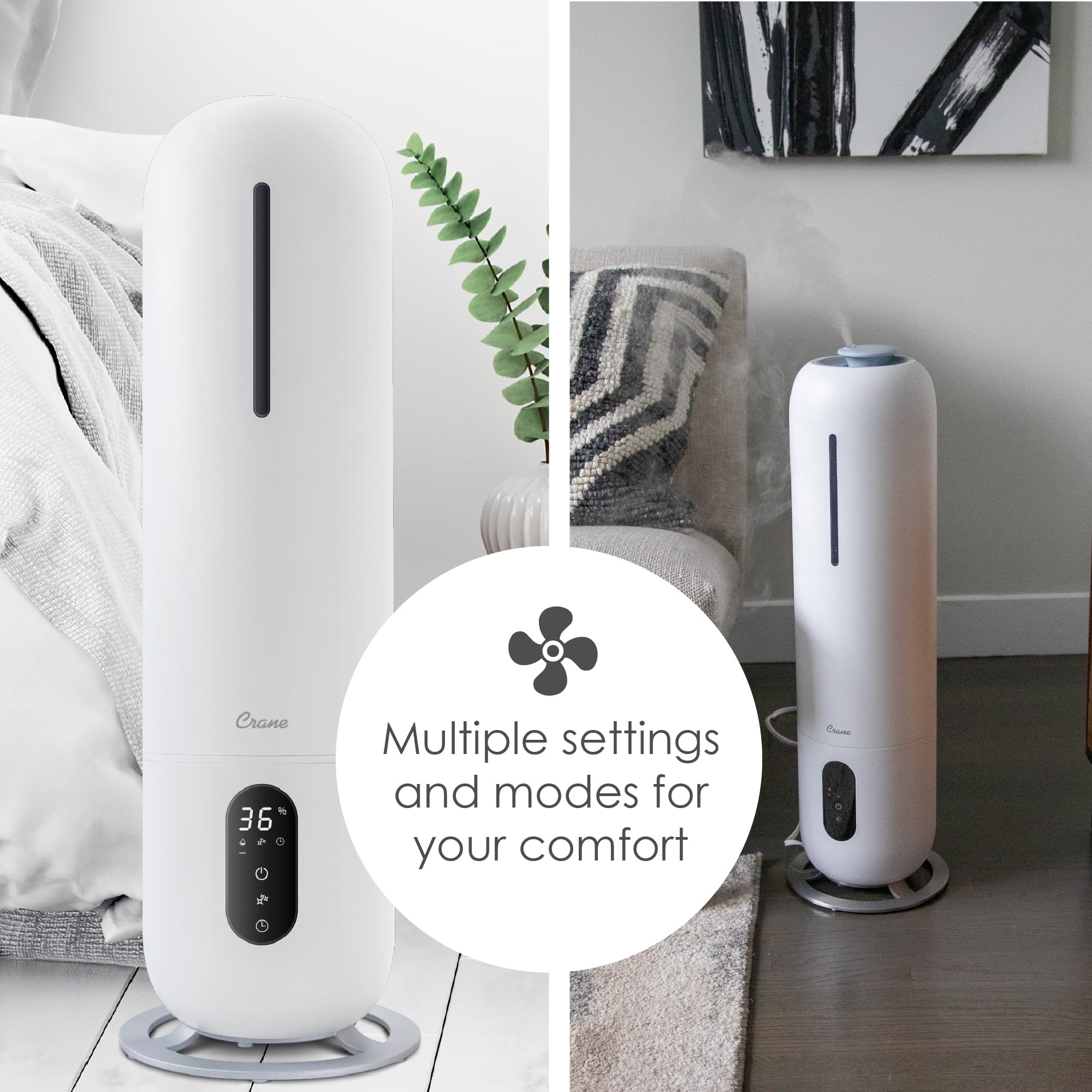 White 2 Gallon Cool Mist Humidifier S335