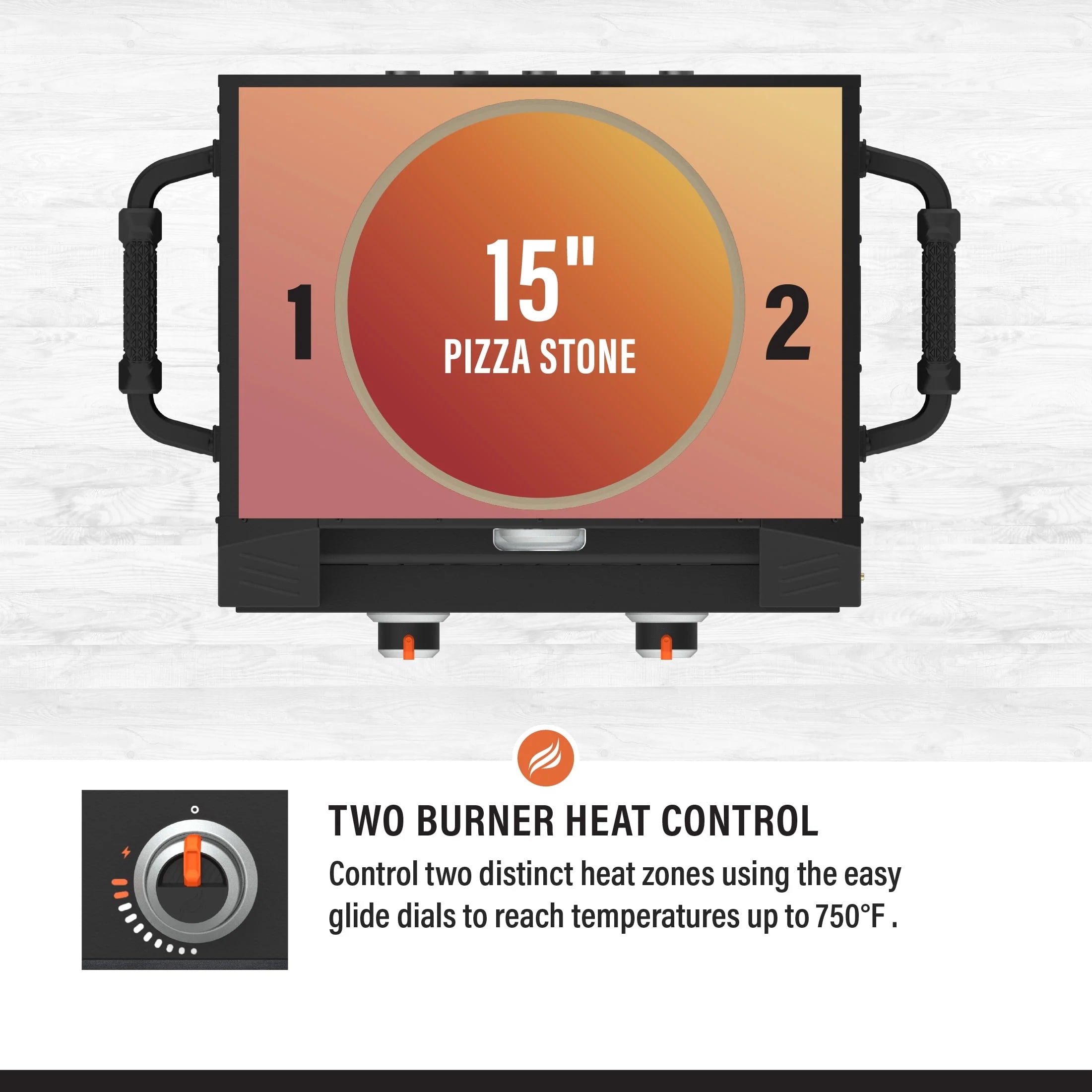 Tabletop Propane Pizza Oven with Two 15 Cordierite Stones B79222