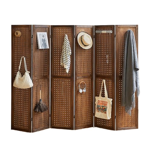 5.6Ft Wooden Pegboard Room Divider N24164